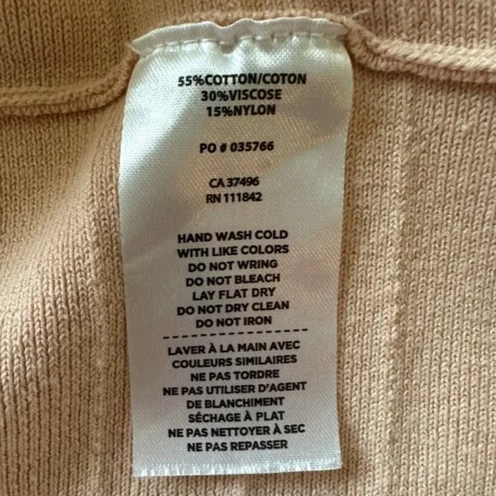 Verve Ellipse Levelwear High Mock Neck Collar Knit Ribbed Sweater Peach Size S - Picture 4 of 8